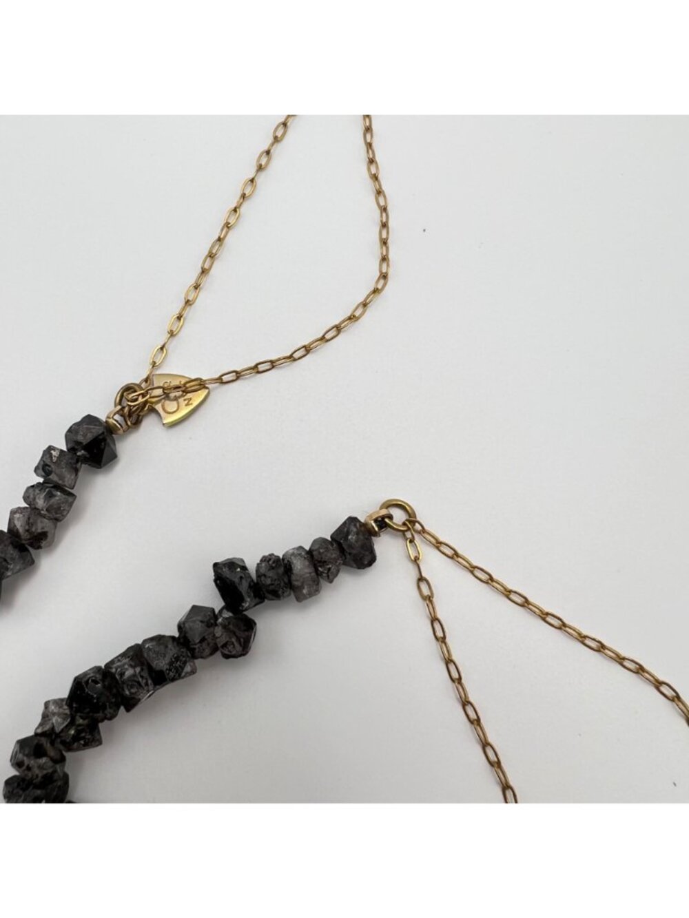 Cynthia Rybakoff Necklace Gold Tone Chain CR NYC Natural Quartz Statement - Picture 5 of 14